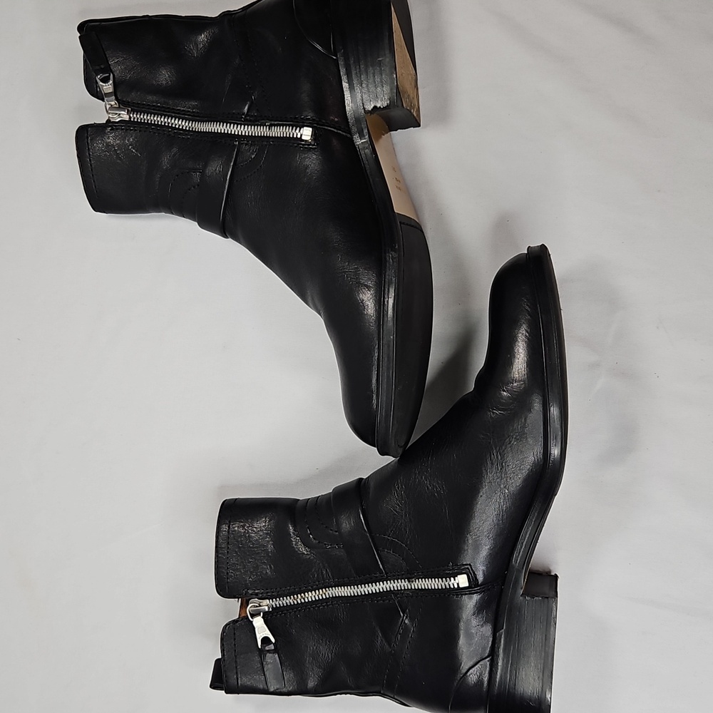 Rag & Bone Abel Moto Black Leather Boots Size 38.5 US Size 8.5 - Picture 6 of 14